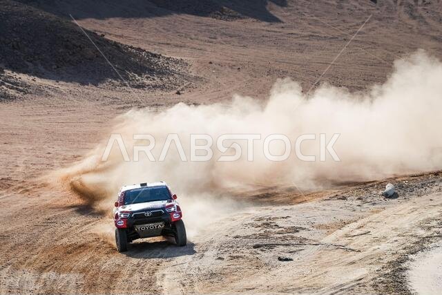 Neom, Saudi Arabia. 12th Jan, 2021. 301 Al-Attiyah Nasser (qat), Baumel Matthieu (fra), Toyota, Toyota Gazoo Racing, Auto, action during the 9th stage of the Dakar 2021 between Neom and Neom, in Saudi Arabia on January 12, 2021 - Photo Antonin Vincent/DPPI/LM Credit: Gruppo Editoriale LiveMedia/Alamy Live News