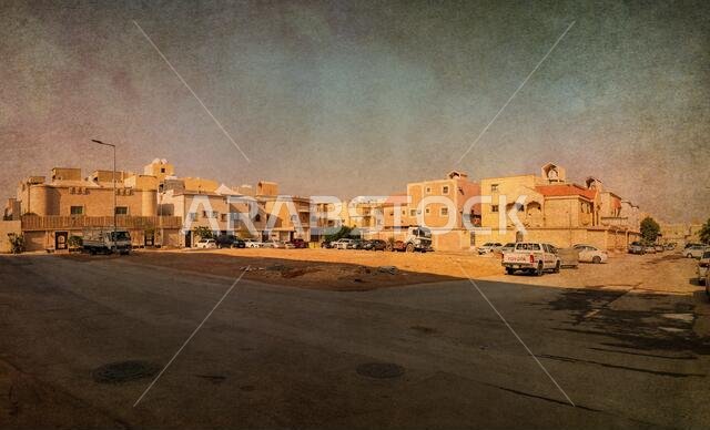 Empty lot in neighborhood - textured