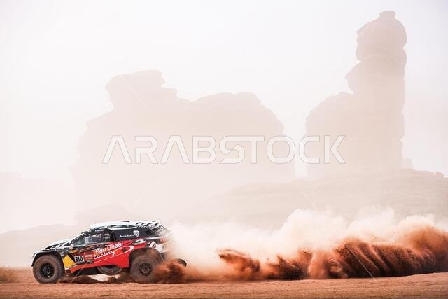 Al Ula, Saudi Arabia. 13th Jan, 2021. 310 Al Qassimi Sheikh Khalid (are), Panseri Xavier (fra), Peugeot, PH Sport, Abu Dhabi Racing, Auto, action during the 10th stage of the Dakar 2021 between Neom and Al-Ula, in Saudi Arabia on January 13, 2021 - Photo Antonin Vincent/DPPI/LM Credit: Gruppo Editoriale LiveMedia/Alamy Live News