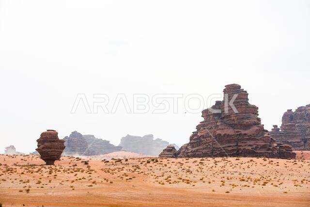 العلا، المملكة العربية السعودية. ١٣ يناير ٢٠٢١. منظر طبيعي خلال المرحلة العاشرة من رالي داكار ٢٠٢١ بين نيوم والعلا، في المملكة العربية السعودية بتاريخ ١٣ يناير ٢٠٢١ - صورة أنتونين فنسنت/DPPI/LM. حقوق الصورة: Gruppo Editoriale LiveMedia/Alamy Live News