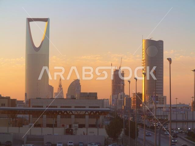 RIYADH - August 22: Kingdom tower on August 22, 2016 in Riyadh, Saudi Arabia. Kingdom tower is a business and convention center, shoping mall and one