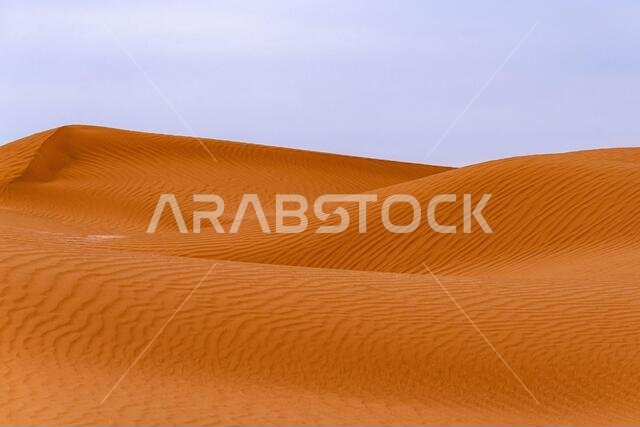 Bend of the ridge of a sand dune in the desert.