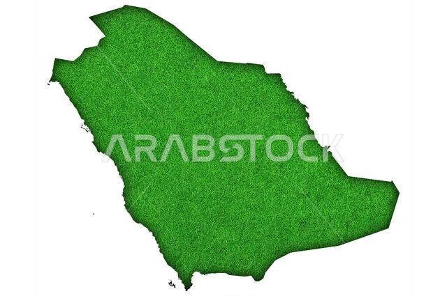 Map of Saudi Arabia on green felt