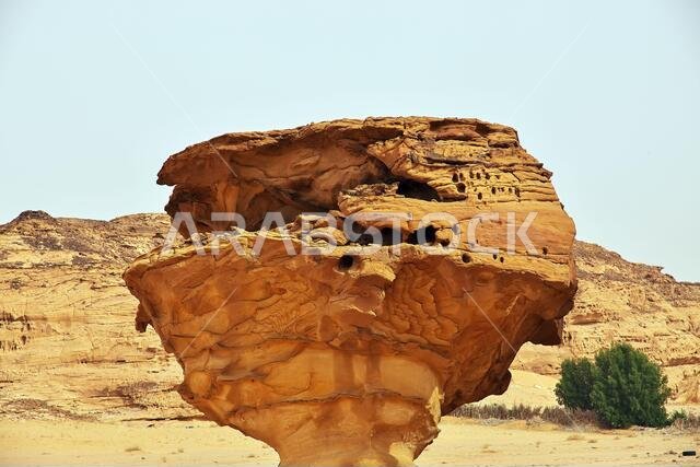 صخرة الفن في الصحراء بالقرب من العلا، المملكة العربية السعودية