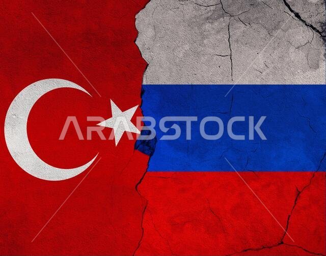 دراسة تصميم العلم التركي والروسي