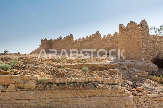 Historic buildings in Dariyah clay castle, also as Dereyeh and Dariyya, a town in Riyadh, Saudi Arabia, original home of the Saudi royal family, the c