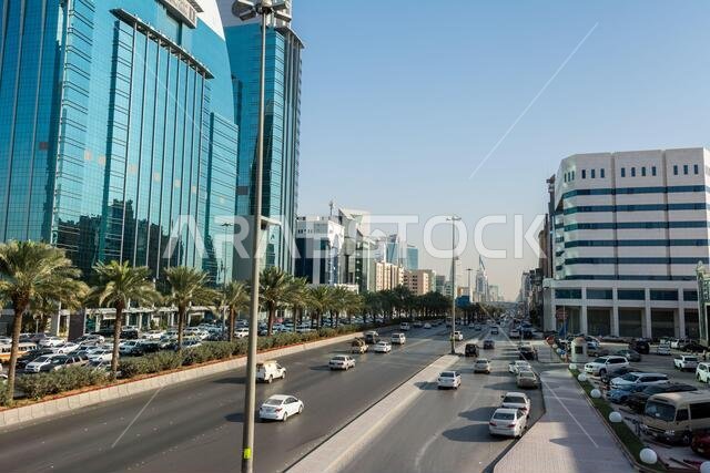 شارع في وسط مدينة الرياض، المملكة العربية السعودية