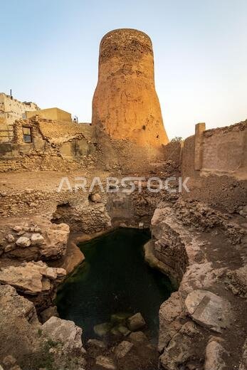 Tarout Castle, Qatif, Saudi Arabia in blue sky background.