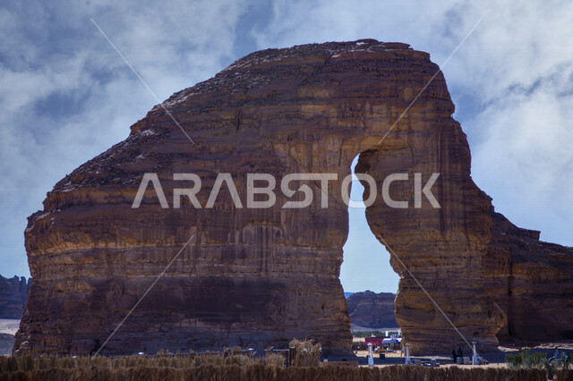 Natural rock formations and formations in the city of Al-Ula in the Kingdom of Saudi Arabia, historical and archaeological tourist attractions, the beauty of desert nature, rocky mountains in Al-Ula Governorate, tourism in Saudi Arabia