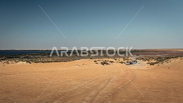 The Yellow Lake in the Desert of the Kingdom of Saudi Arabia