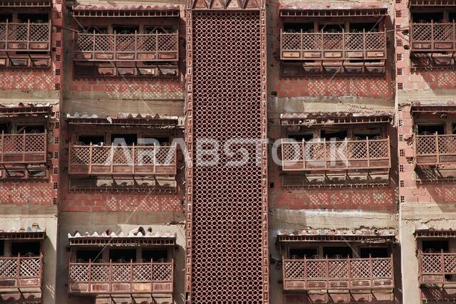 The vintage balcony in Al-balad district, Jeddah, Saudi Arabia