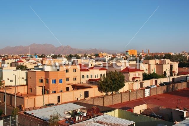 The view on the center of Hail city, Saudi Arabia