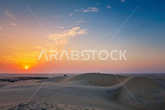 Beautiful Desert landscape view in Al Hofuf Saudi Arabia.