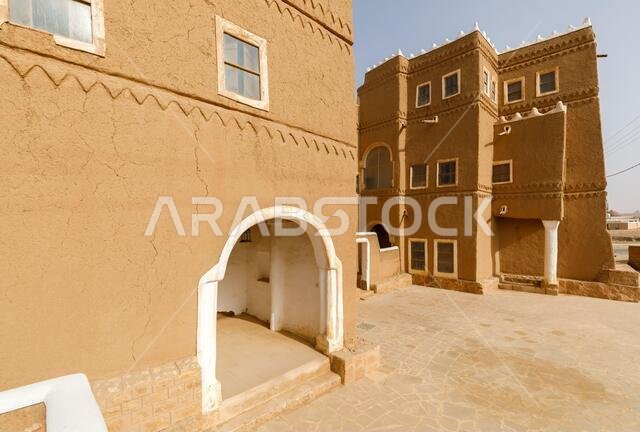 Al Subaie historic palace in Shaqra, Saudi Arabia. This house is traditional restored with clay bricks