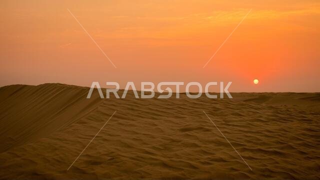 الكثبان الرملية في الإمارات العربية المتحدة، أبو ظبي، دبي، الشرق الأوسط.