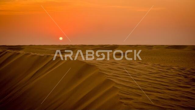 الكثبان الرملية في الإمارات العربية المتحدة، أبو ظبي، دبي، الشرق الأوسط.