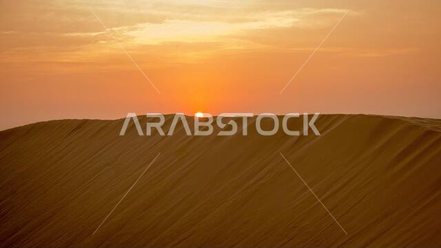 الكثبان الرملية في الإمارات العربية المتحدة، أبو ظبي، دبي، الشرق الأوسط.