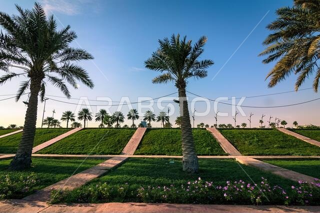منظر صباحي رائع في كورنيش الخبر - الخبر، المملكة العربية السعودية.