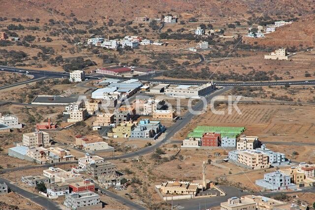 طبيعة جبال منطقة عسير، المنظر من نقطة المراقبة، المملكة العربية السعودية