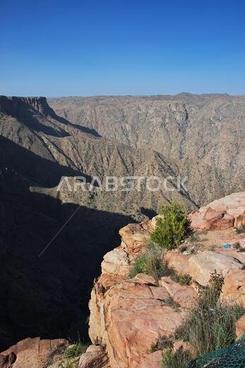 The canyon of Asir region, the view from the viewpoint, Saudi Arabia