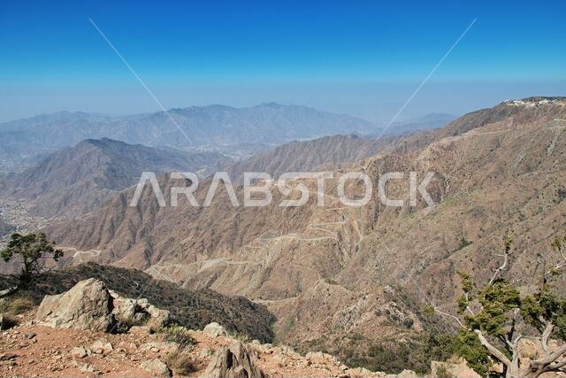 The canyon of Asir region, the view from the viewpoint, Saudi Arabia