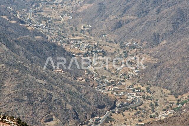 The canyon of Asir region, the view from the viewpoint, Saudi Arabia
