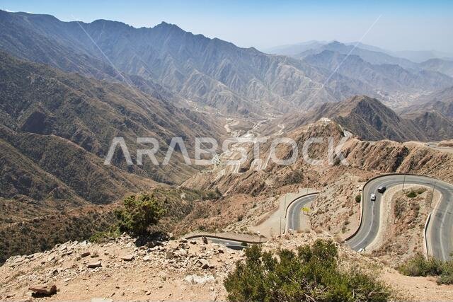 The canyon of Asir region, the view from the viewpoint, Saudi Arabia