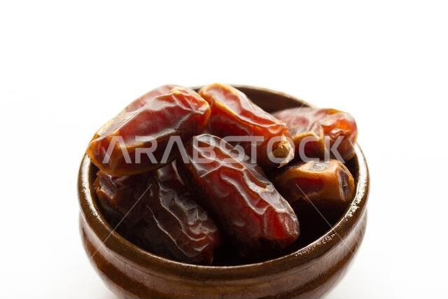 Dried date fruit in the plate