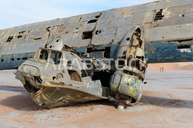 حطام طائرة كاتالينا المائية على شاطئ رأس الشيخ حامد، منطقة تبوك، المملكة العربية السعودية