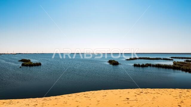 The Yellow Lake in the Desert of the Kingdom of Saudi Arabia