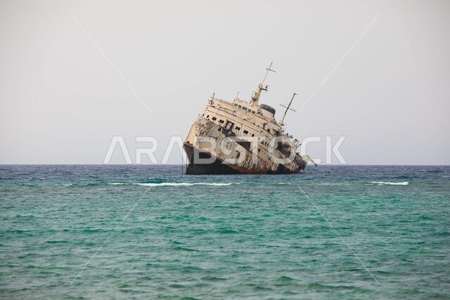 Ship sunk in the Red Sea, Jeddah, Saudi Arabia