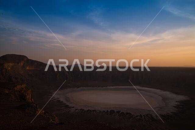 Sunrise over Wahba Volcanic Crater Saudi arabia