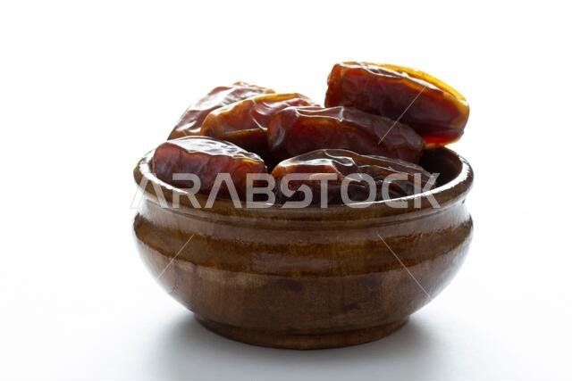 Dried date fruit in the plate