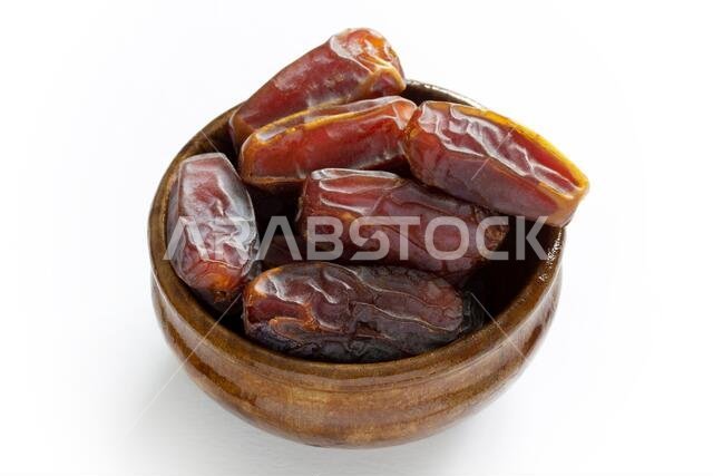 Dried date fruit in the plate