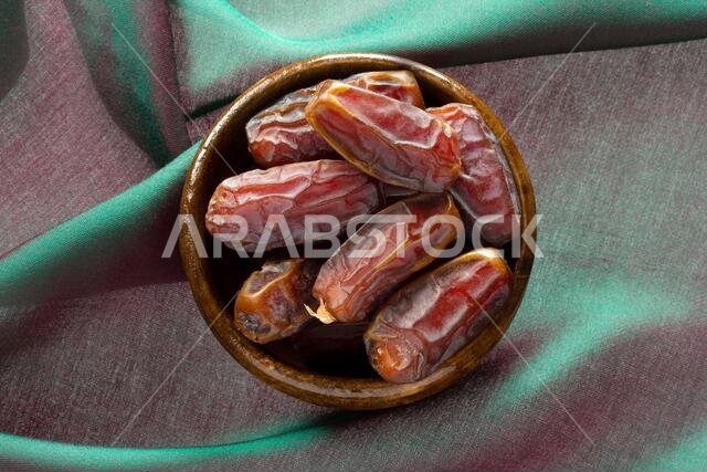 Dried date fruit in the plate