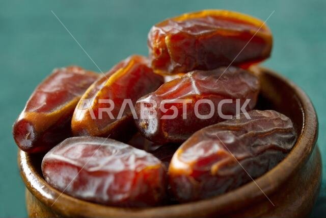 Dried date fruit in the plate