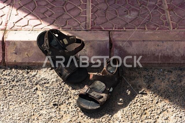 Sandals in sunlight