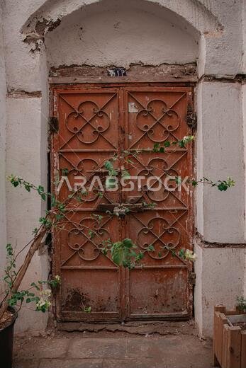 Historical old doors in the city of Jeddah, Saudi Arabia