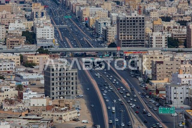 Cityscape of Jeddah City, top view, Saudi Arabia January 2020