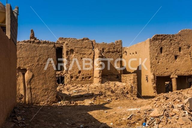 The abandoned traditional Arab mud brick houses, Al Majmaah, Saudi Arabia