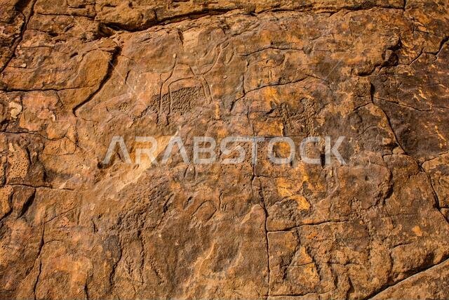Graffiti Rock (Musayqirah Petroglyphs, Qaryat al Asba), Riyadh Province, Saudi Arabia