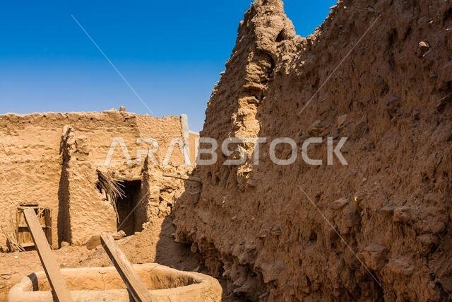 The abandoned traditional Arab mud brick houses, Al Majmaah, Saudi Arabia