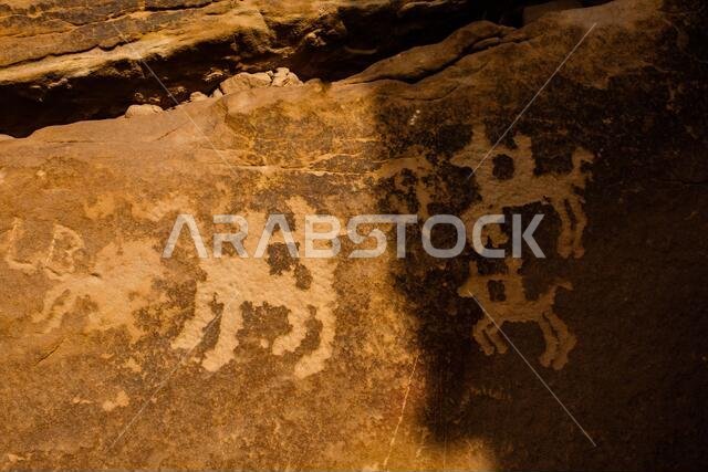 Graffiti Rock (Musayqirah Petroglyphs, Qaryat al Asba), Riyadh Province, Saudi Arabia
