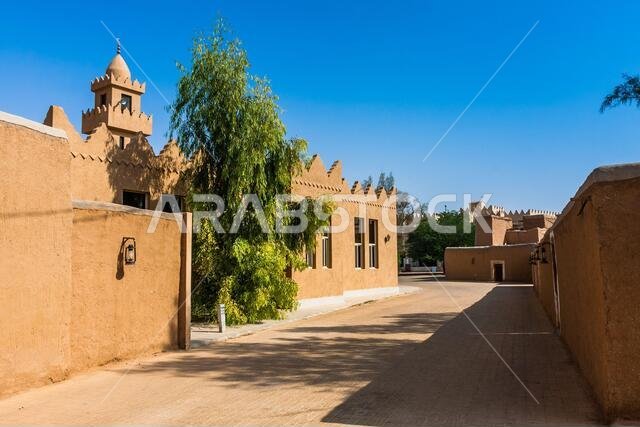 Traditional Arab mud brick architecture in Al Majmaah, Saudi Arabia