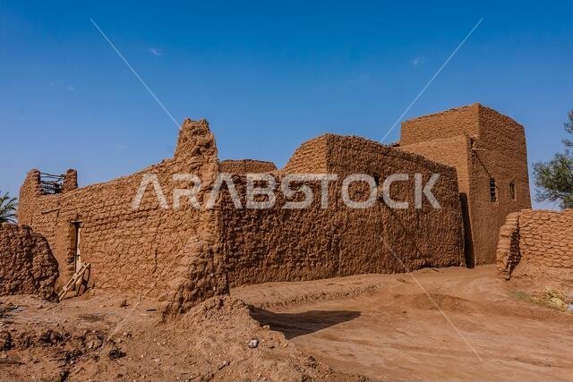 The abandoned traditional Arab mud brick houses, Al Majmaah, Saudi Arabia