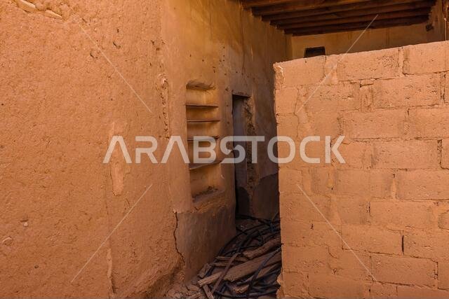 The abandoned traditional Arab mud brick house, Al Majmaah, Saudi Arabia