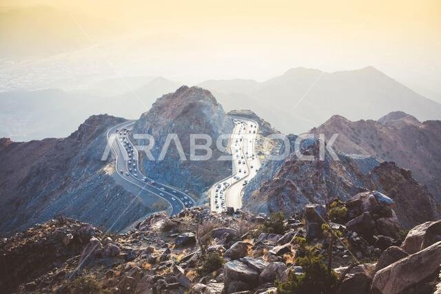 الطائف، الهدا، المملكة العربية السعودية - منظر غروب الشمس الخلاب
