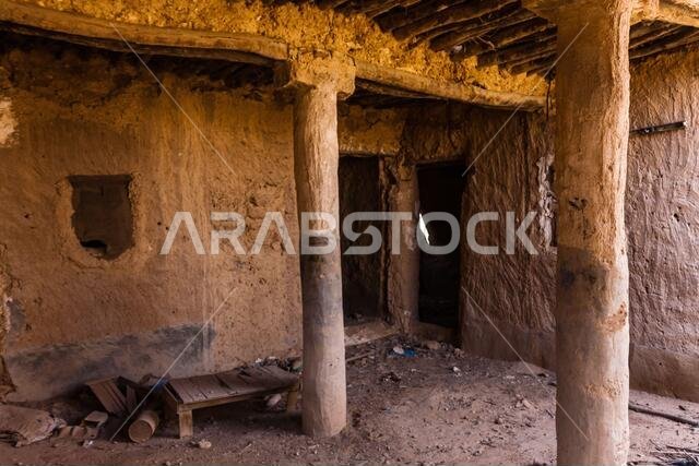 The abandoned traditional Arab mud brick house, Al Majmaah, Saudi Arabia
