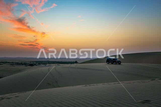 Beautiful Desert landscape view in Al Hofuf Saudi Arabia.