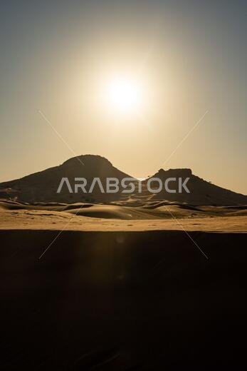 Scenic landscapes in Dubai desert on sunny day